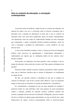 Arte no contexto da educa&ccedil;&atilde;o: a concep&ccedil;&atilde;o contempor&acirc;nea