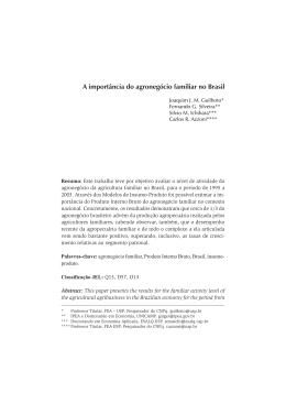A import&acirc;ncia do agroneg&oacute;cio familiar no Brasil