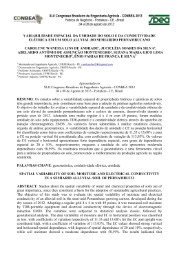 variabilidade espacial da umidade do solo e da condutividade