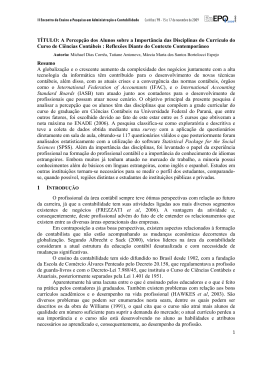 TÍTULO: A Percepção dos Alunos sobre a Importância das