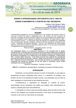 ensino e aprendizagem cartogr&aacute;fica no 6&deg; ano do - Unifal-MG