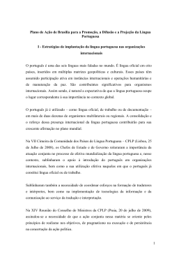 Plano de Ação de Brasília - II Conferência Língua Portuguesa no