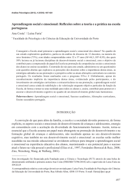 Aprendizagem social e emocional: Reflexões sobre a teoria e a