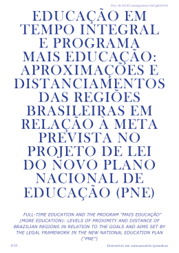 Educação Em TEmpo InTEgral E programa maIs Educação