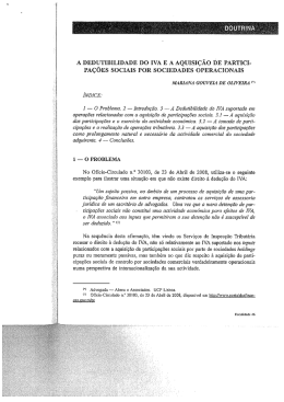 A Dedutibilidade do IVA e a Aquisição de
