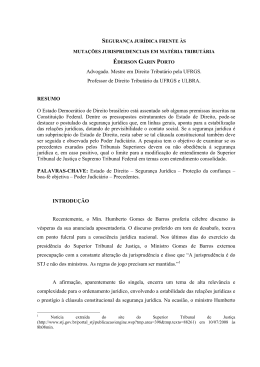 seguran&ccedil;a jur&iacute;dica frente &agrave;s muta&ccedil;&otilde;es jurisprudenciais em mat&eacute;ria