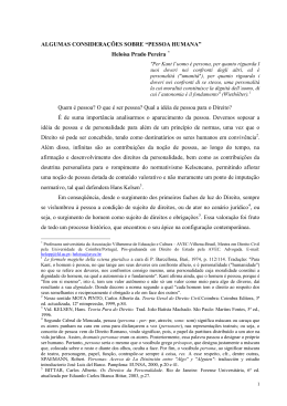 ALGUMAS CONSIDERA&Ccedil;&Otilde;ES SOBRE &ldquo;PESSOA HUMANA