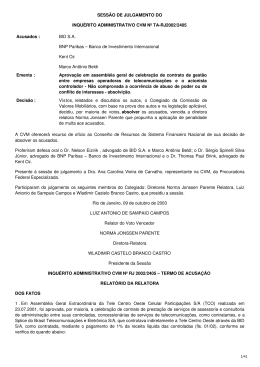 Processo Sancionador RJ2002/2405