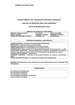 17/11 - C&acirc;mara dos Deputados