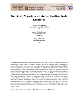 Gest&atilde;o de Negocios e a Internacionaliza&ccedil;&atilde;o de Empresas