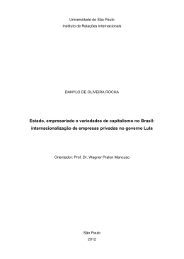 Estado, empresariado e variedades de capitalismo no Brasil - IRI-USP