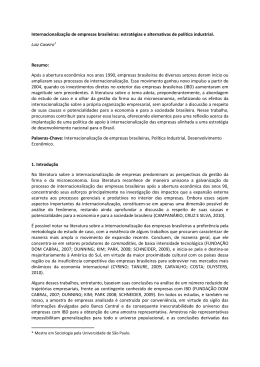 Internacionaliza&ccedil;&atilde;o de empresas brasileiras