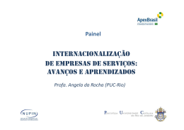 INTERNACIONALIZAÇÃO DE EMPRESAS DE SERVIÇOS
