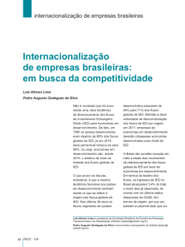 Internacionaliza&ccedil;&atilde;o de empresas brasileiras: em busca da