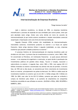 Internacionaliza&ccedil;&atilde;o de Empresas Brasileiras