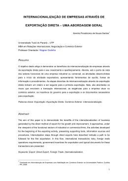 INTERNACIONALIZA&Ccedil;&Atilde;O DE EMPRESAS ATRAV&Eacute;S - TCC On-line
