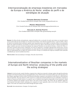 Internacionaliza&ccedil;&atilde;o de empresas brasileiras em mercados da