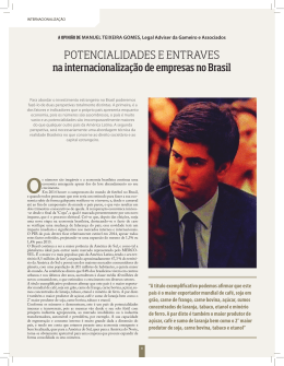 POTENCIALIDADES E ENTRAVES na internacionaliza&ccedil;&atilde;o de