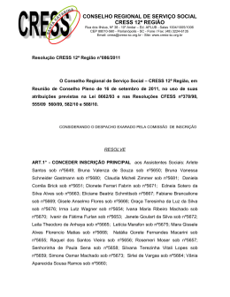 Resolução CRESS 12ª Região n°15/2008-2011
