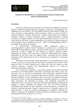 VIOL&Ecirc;NCIA DOM&Eacute;STICA E FAMILIAR EM P&Aacute;GINAS POLICIAIS