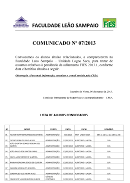 faculdade le&atilde;o sampaio comunicado n&ordm; 07/2013