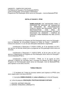 UNIOESTE - CAMPUS DE CASCAVEL