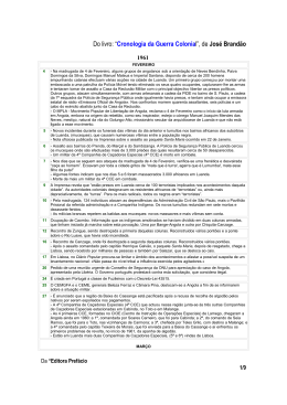 Do livro: &ldquo;Cronologia da Guerra Colonial&rdquo;, de Jos&eacute; Brand&atilde;o