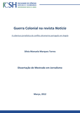 Guerra Colonial na revista Not&iacute;cia - RUN