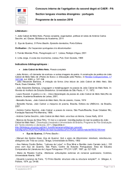 Programme de l`agrégation interne de portugais de la session 2015