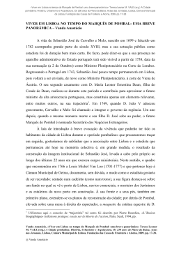 Viver em Lisboa no tempo do Marqu&ecirc;s de Pombal