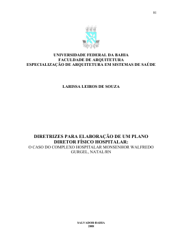 diretrizes para elabora&ccedil;&atilde;o de um plano diretor f&iacute;sico hospitalar