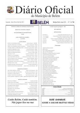 do Munic&iacute;pio de Bel&eacute;m