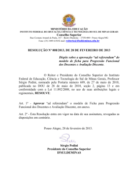 Conselho Superior RESOLUÇÃO Nº 008/2013, DE