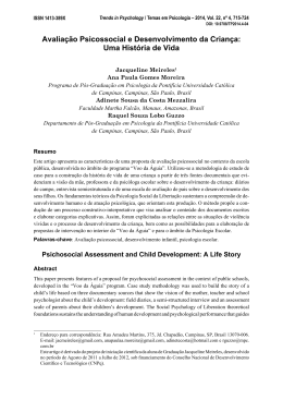 Avaliação Psicossocial e Desenvolvimento da Criança