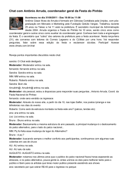 Chat com Ant&ocirc;nio Arruda, coordenador geral da