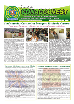 Sindicato das Costureiras inaugura Escola de Costura