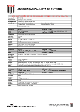 ASSOCIA&Ccedil;&Atilde;O PAULISTA DE FUTEBOL