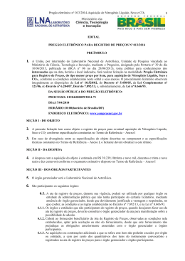 Pregão Eletrônico nº 05/2014 - Laboratório Nacional de Astrofísica