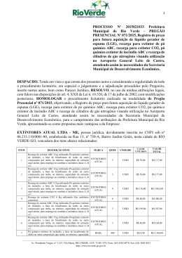PREGÃO PRESENCIAL Nº 071/2015, Registro de preço para futura