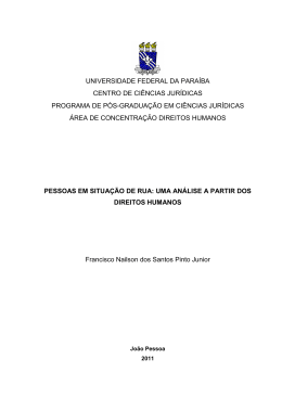 Francisco Nailson &ndash; Pessoas em situa&ccedil;&atilde;o de Rua.