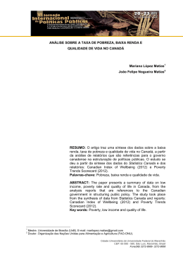 AN&Aacute;LISE SOBRE A TAXA DE POBREZA, BAIXA RENDA E