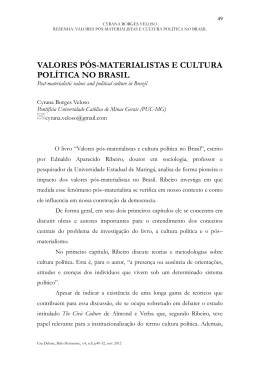 VALORES P&Oacute;S-MATERIALISTAS E CULTURA POL&Iacute;TICA NO BRASIL