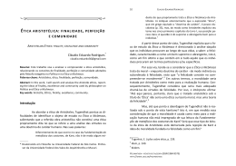 &eacute;tica aristot&eacute;lica: finalidade, perfei&ccedil;&atilde;o e comunidade