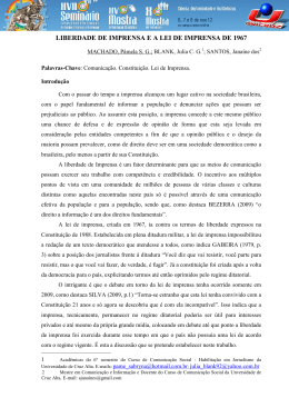 liberdade de imprensa e a lei de imprensa de 1967
