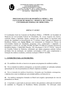 Edital N&ordm; 02/2015 - Acesso Direto - UFU