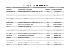 LIST OF PARTICIPANTS