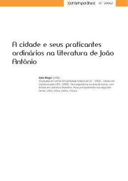 A cidade e seus praticantes ordin&aacute;rios na literatura de Jo&atilde;o Ant&ocirc;nio