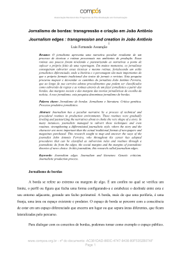 Jornalismo de bordas: transgress&atilde;o e cria&ccedil;&atilde;o em Jo&atilde;o Ant&ocirc;nio