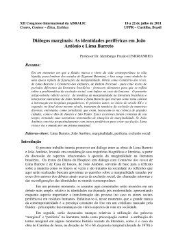 Di&aacute;logos marginais: As identidades perif&eacute;ricas em Jo&atilde;o Ant&ocirc;nio e