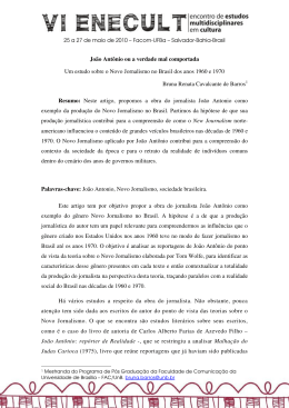 Jo&atilde;o Ant&ocirc;nio ou a verdade mal comportada Um estudo sobre o